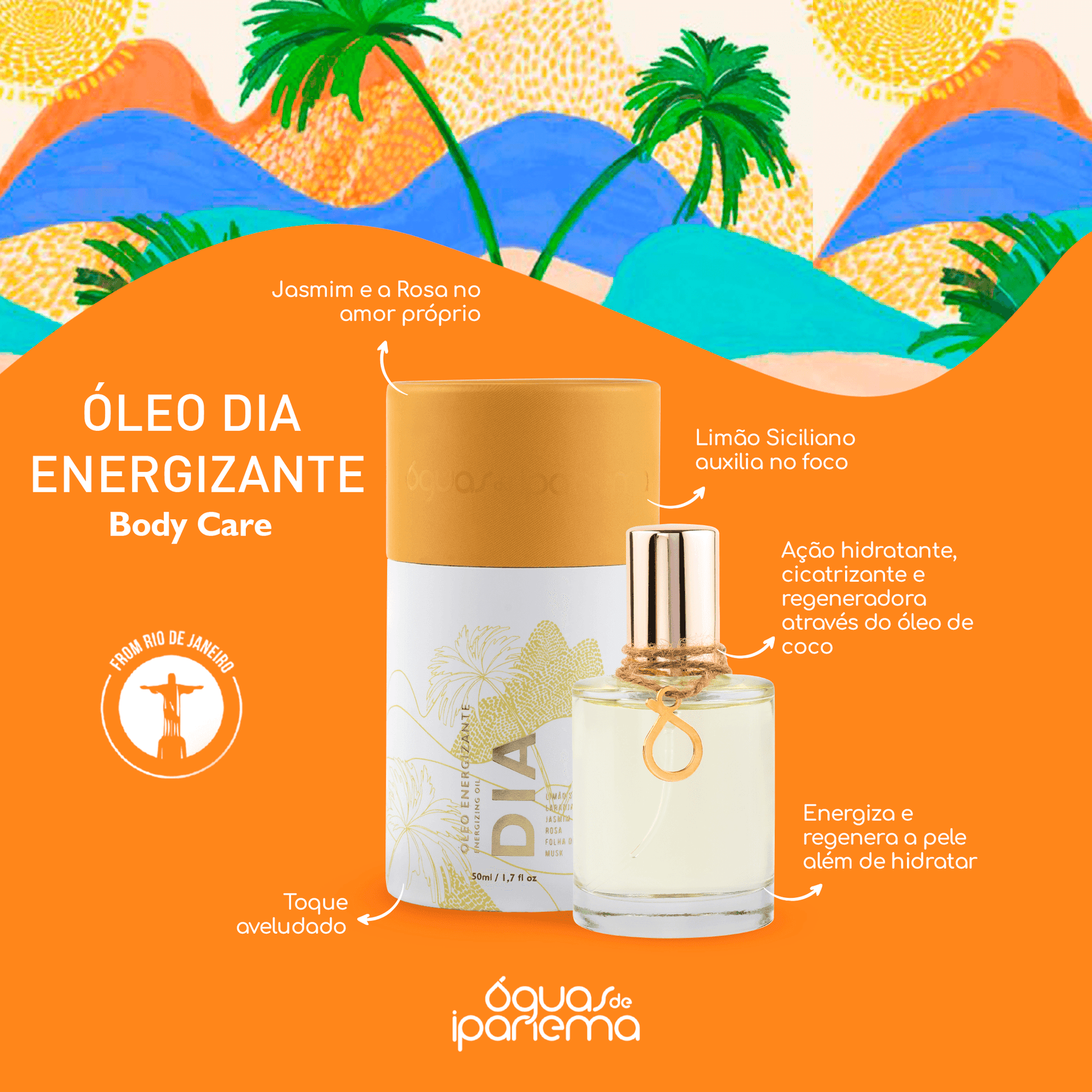 Kit Despertar Carioca - Óleo Dia Corporal Energizante 60ml + Sérum Fonte da Juventude 30ml