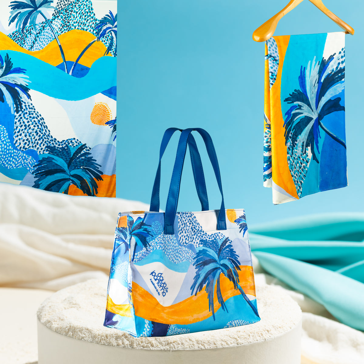 Mar & Estilo: Bolso + Pareo + Bufanda Águas de Ipanema - Edición Caminho do Mar