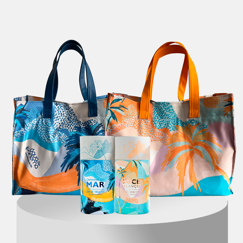 Duo Fragrâncias: Eau de Toilette Doce Balanço 100ml e Caminho do Mar 100ml + Ganhe 1 Bolsa Essência do Rio (Doce Balanço ou Caminho do Mar)