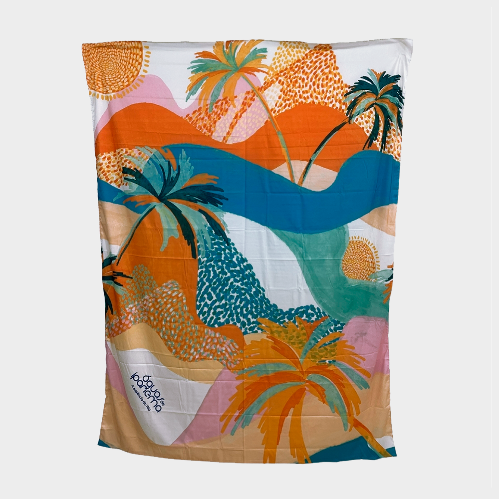 Elegância à Beira-Mar: Bolsa + Canga + Lenço Águas de Ipanema - Edição Doce Balanço