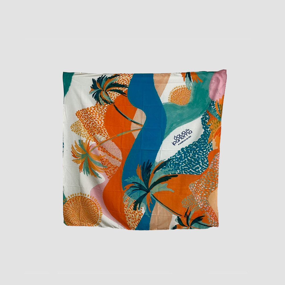 Elegância à Beira-Mar: Bolsa + Canga + Lenço Águas de Ipanema - Edição Doce Balanço