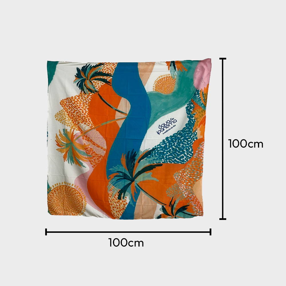 Elegância à Beira-Mar: Bolsa + Canga + Lenço Águas de Ipanema - Edição Doce Balanço