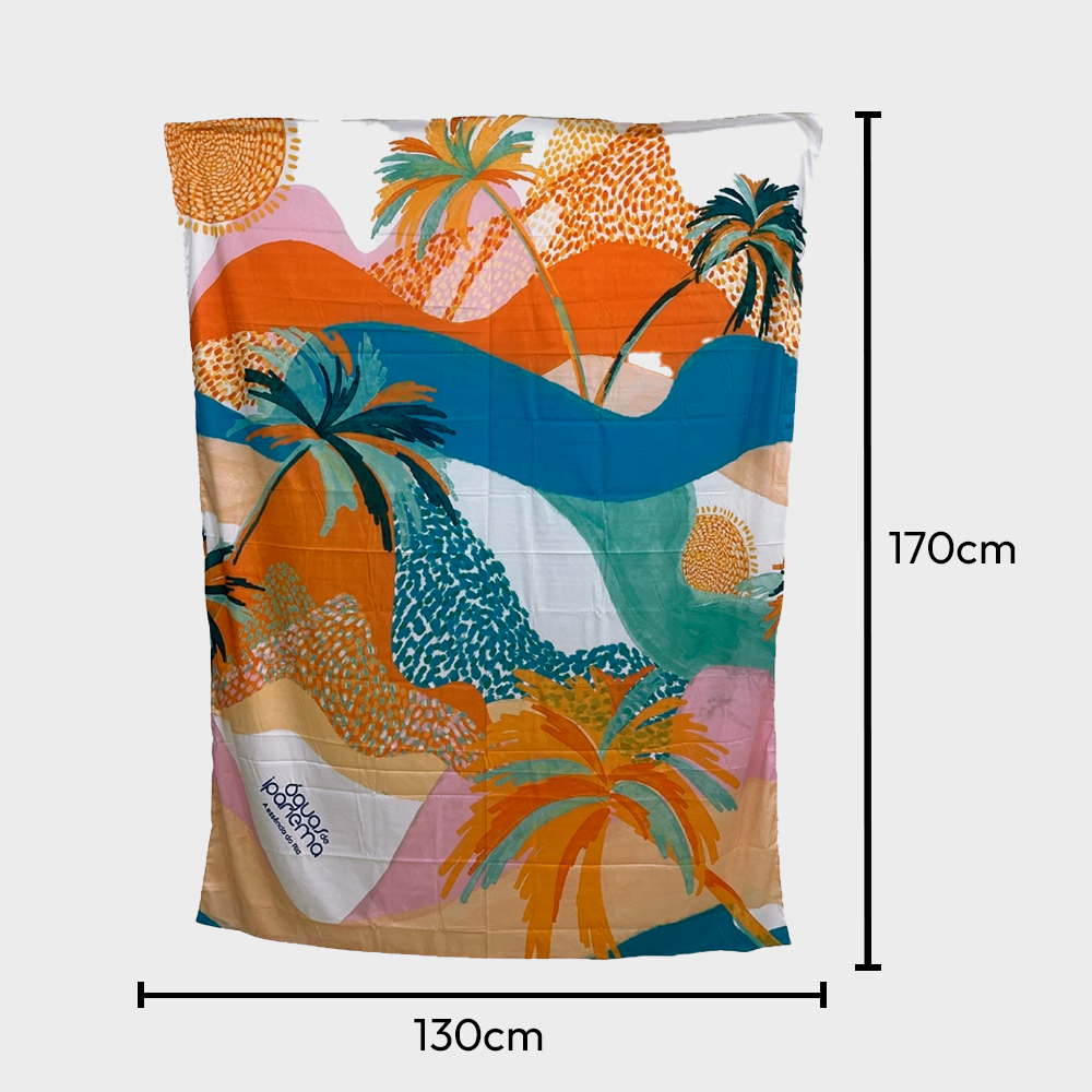 Elegância à Beira-Mar: Bolsa + Canga + Lenço Águas de Ipanema - Edição Doce Balanço