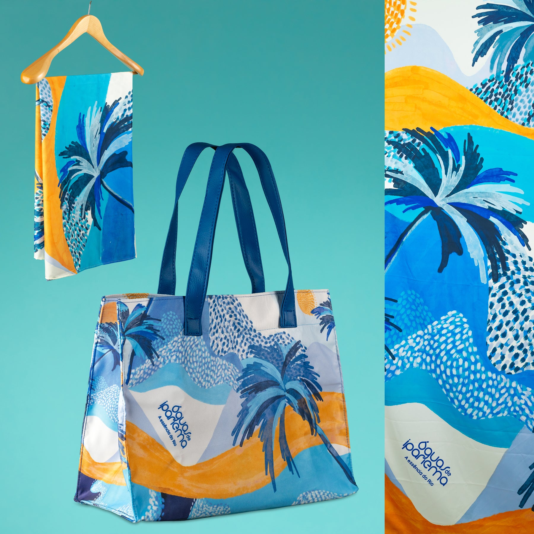 Mar & Estilo: Bolsa + Canga + Lenço Águas de Ipanema - Edição Caminho do Mar