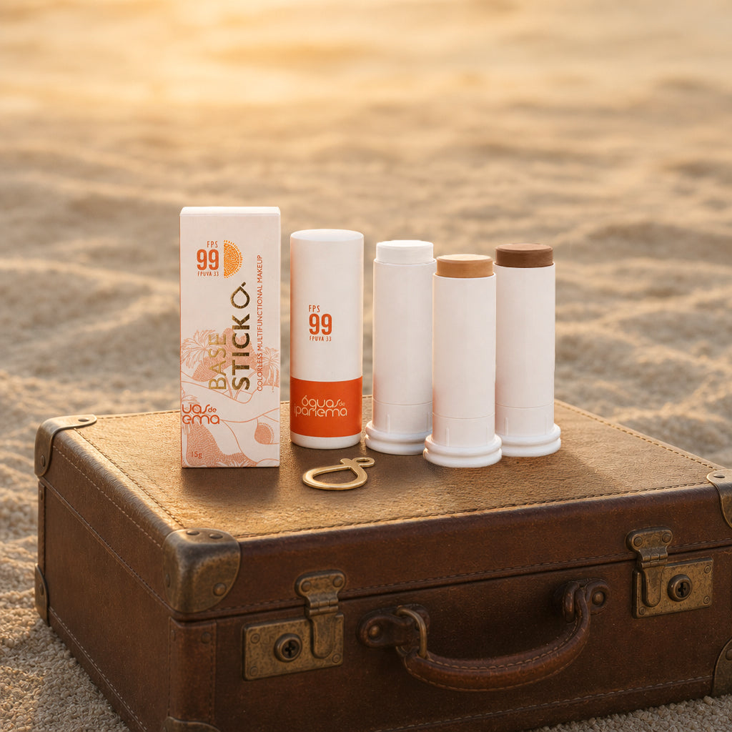 Kit Essência do Rio 3 Anos: Stick Make 3 em 1 (Batom, Blush e Sombra): GANHE 1 pingente folheado a ouro da marca