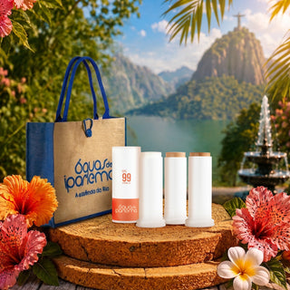 Kit 3 Bases Stick Facial FPS 99 (com Cor e Incolor) 15g + Ganhe 1 Bolsa de Praia Grande de Juta Natural - Blue Friday