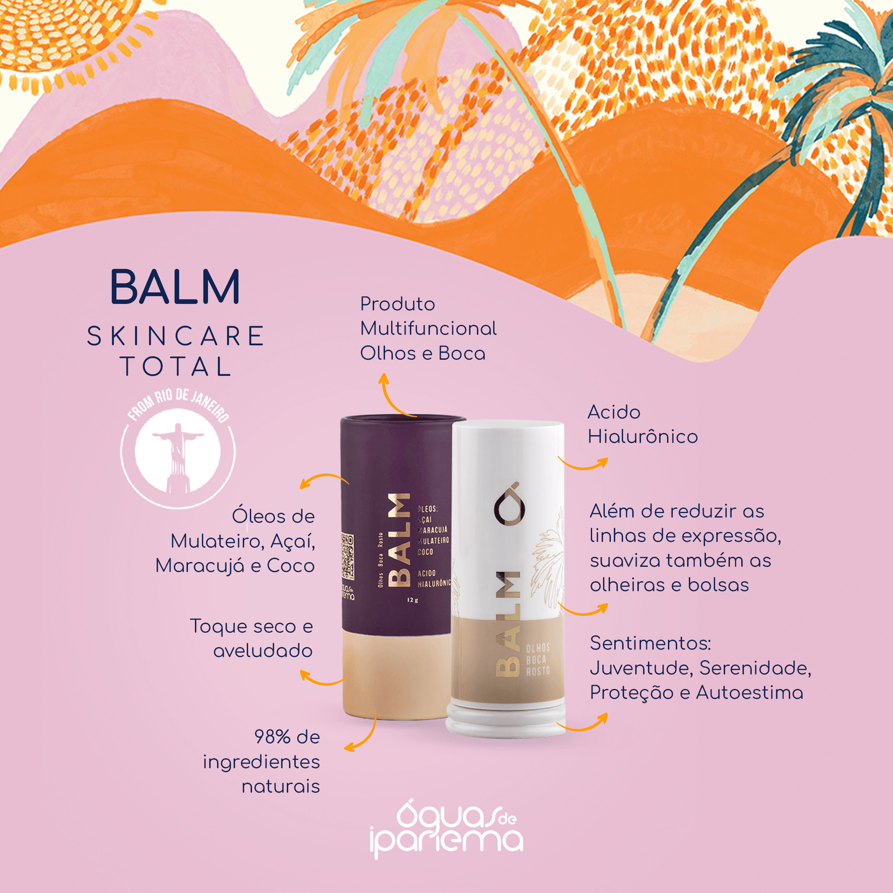 Balm 10 em 1 Olhos, Boca e Rosto 12g