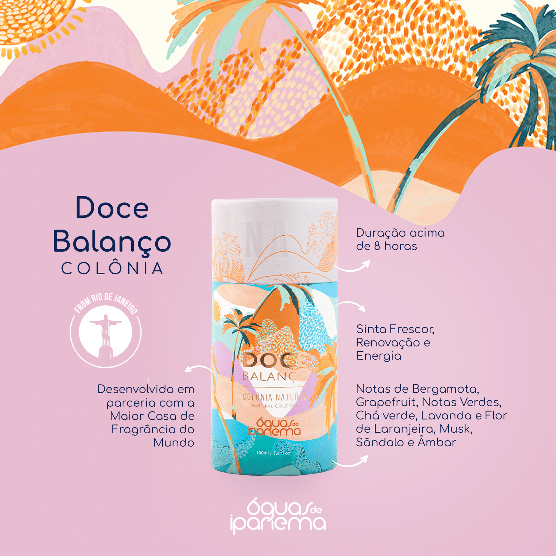 Kit Perfume de Memória - Eau de toilette Caminho do Mar 100ml + Eau de Toilette Doce Balanço 100ml