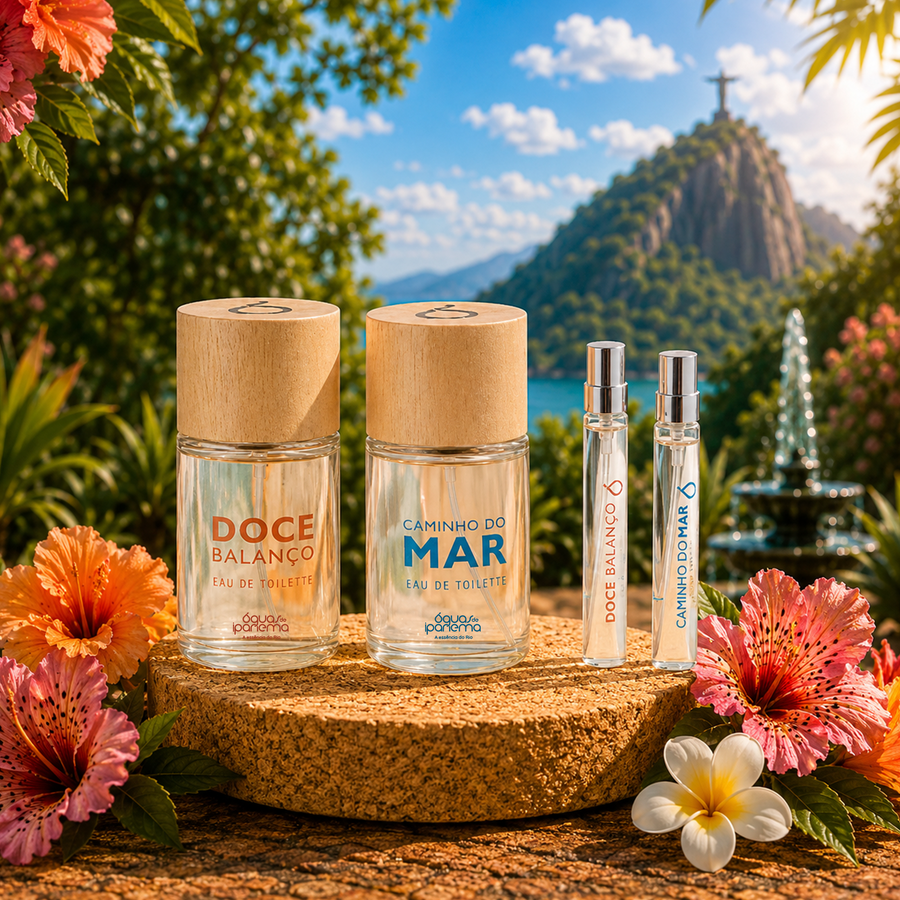 Jardim de Ipanema: Eau de Toilette Doce Balanço 100ml e Caminho do Mar 100ml + Ganhe 2 Canetas Eau de Toilette (1 Doce Balanço + 1 Caminho do Mar)
