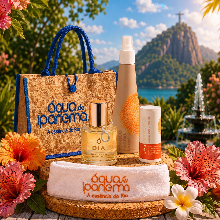 Primavera Carioca: Óleo Dia + Tônico + Base Stick Multifuncional e Ganhe 1 Bolsa de Praia