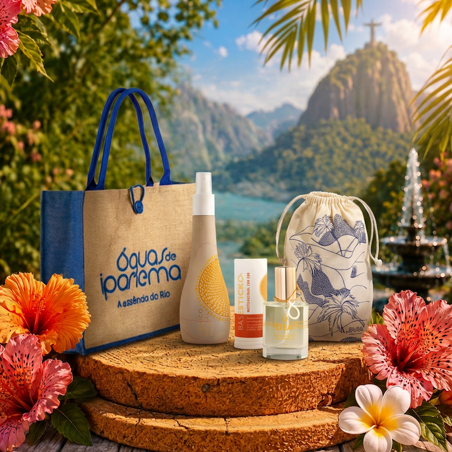 Primavera Carioca: Óleo Dia + Tônico + Base Stick Multifuncional e Ganhe 1 Bolsa de Praia