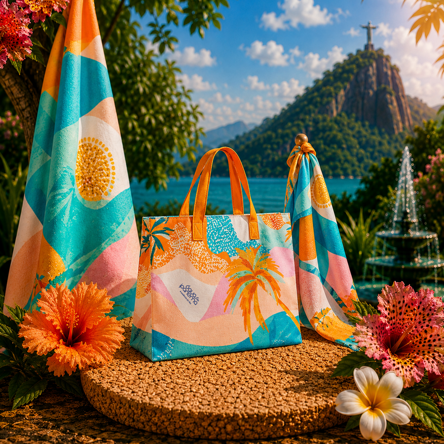 Primavera/Verão em Ipanema: Bolsa + Canga + Lenço Águas de Ipanema - Edição Doce Balanço
