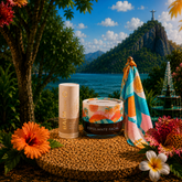 Brisa do Rosto: Exfoliante facial + Bálsamo 10 en 1 para ojos, labios y rostro, y recibe gratis 1 pañuelo estampado Águas (Doce Balanço).