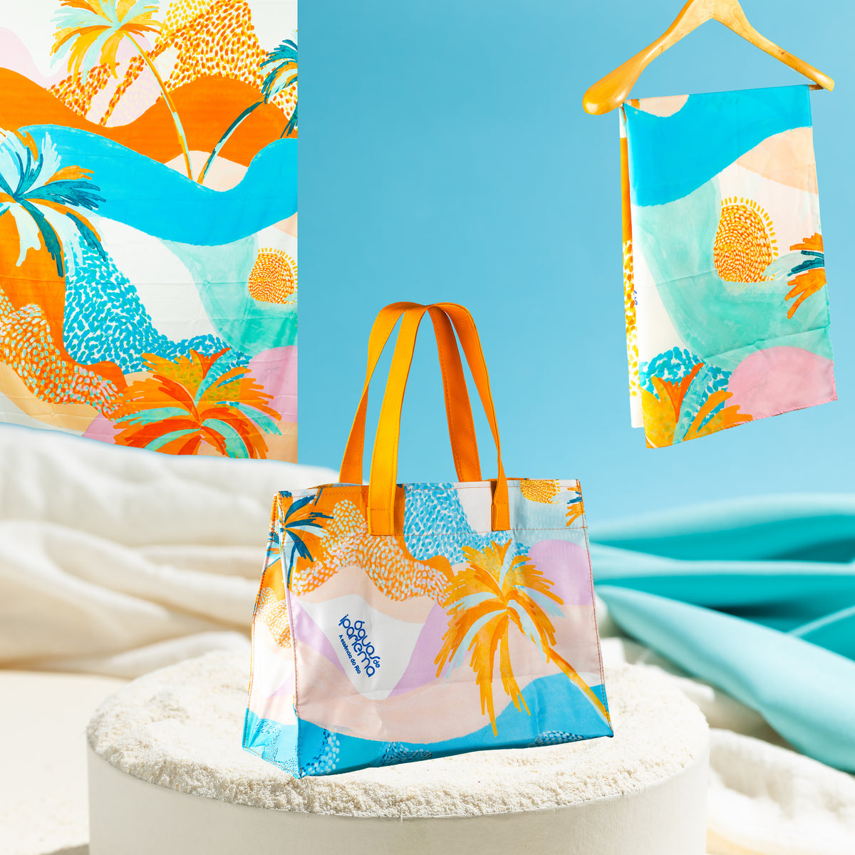 Elegancia junto al mar: Bolso + Pareo + Bufanda Águas de Ipanema - Edición Sweet Swing