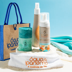 Skincare Essencial: Espuma Facial + Tônico Facial + Sérum e Ganhe 1 Faixa Skincare + 1 Bolsa de Praia