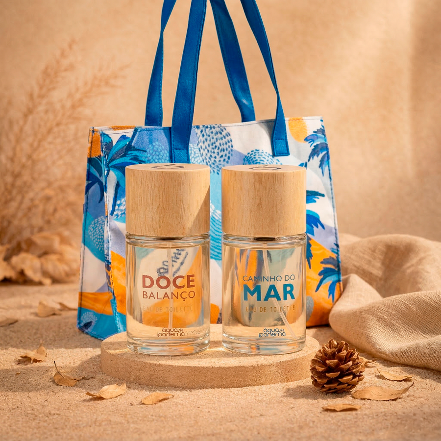 Duo Fragrâncias: Eau de Toilette Doce Balanço 100ml e Caminho do Mar 100ml + Ganhe 1 Bolsa Águas de Ipanema (Caminho do Mar)