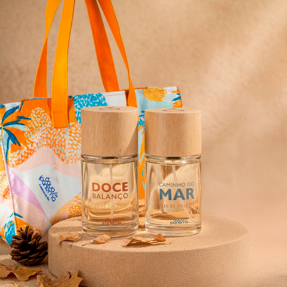 Dúo de Fragancias: Doce Balanço Eau de Toilette 100ml y Caminho do Mar 100ml + Recibe 1 Bolsa de Águas de Ipanema (Doce Balanço)