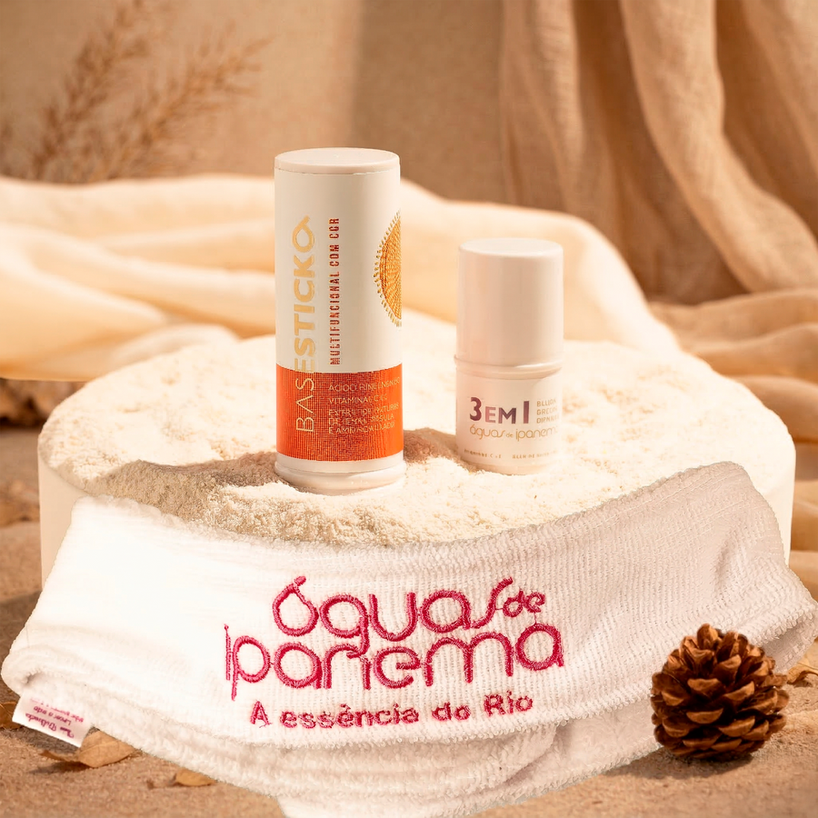 Combo Make: Base Stick + Stick 3 em 1 e Ganhe 1 Faixa Skincare
