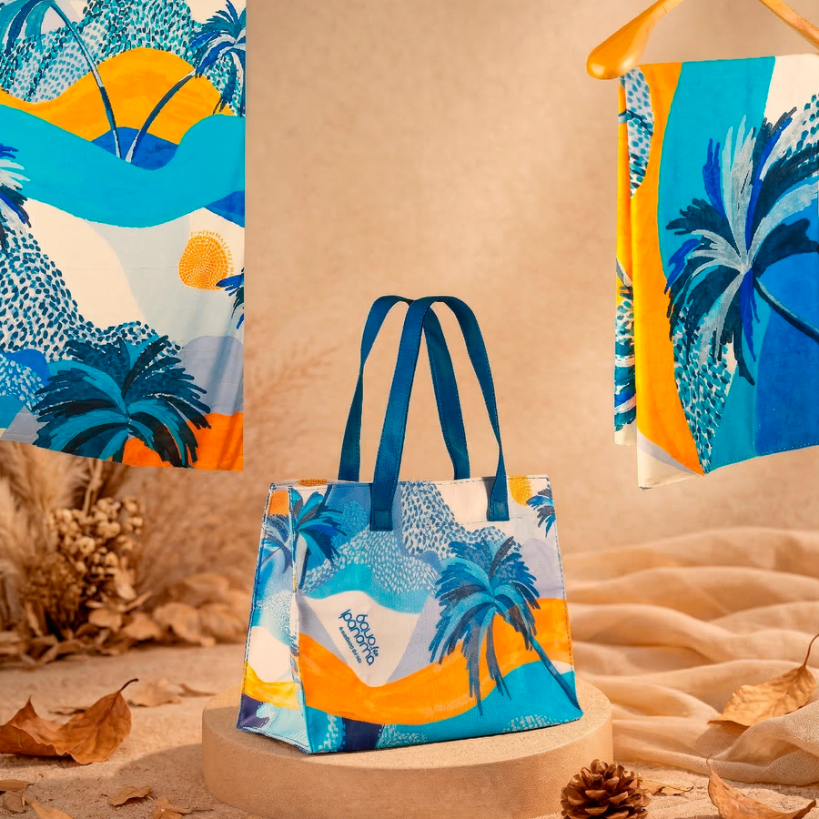 Mar & Estilo: Bolsa + Canga + Lenço Águas de Ipanema - Edição Caminho do Mar