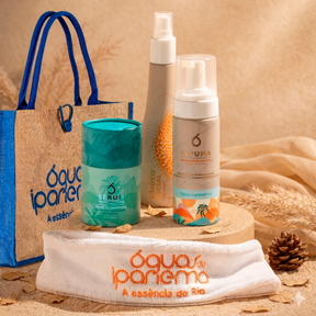 Skincare Essencial: Espuma Facial + Tônico Facial + Sérum e Ganhe 1 Faixa Skincare + 1 Bolsa de Praia