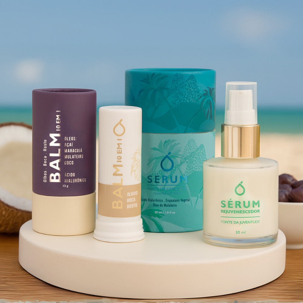 Kit Inverno Tropical - Sérum Fonte da Juventude 30ml + Balm 10 em 1 Olhos, Boca e Rosto 12g