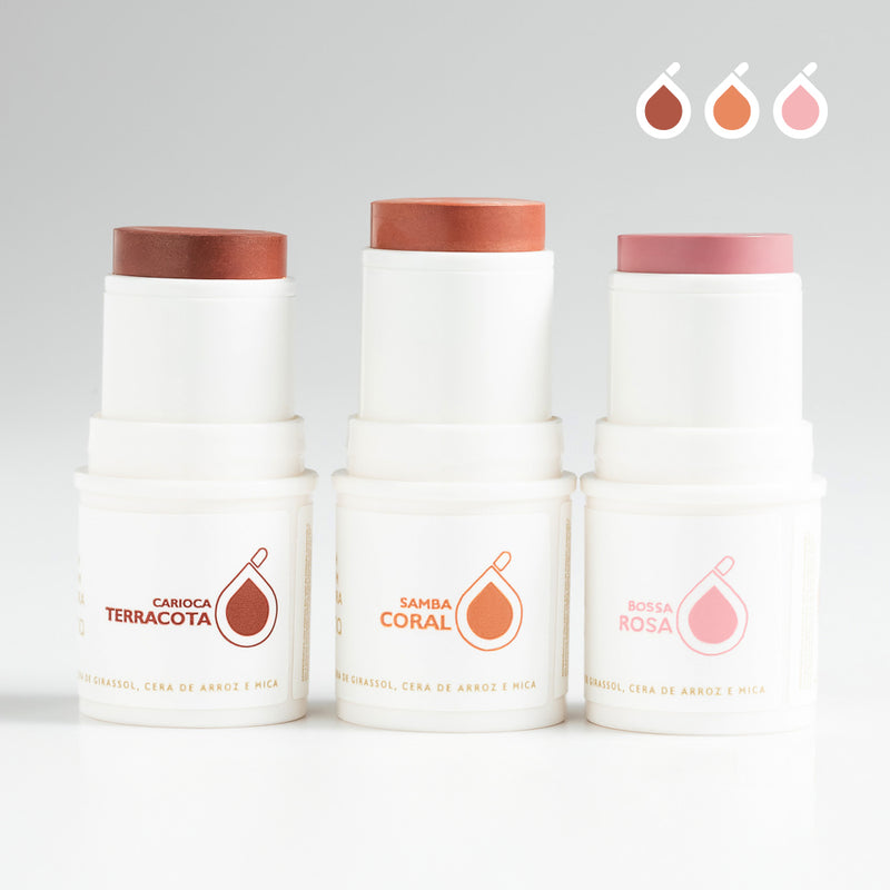 Maquillaje en barra 3 en 1 (labial, rubor y sombra de ojos) 5 g