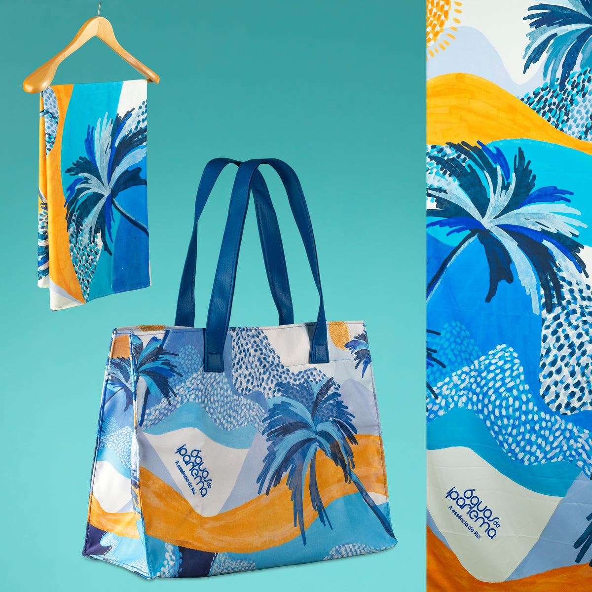Mar & Estilo: Bolsa + Canga + Lenço Águas de Ipanema - Edição Caminho do Mar