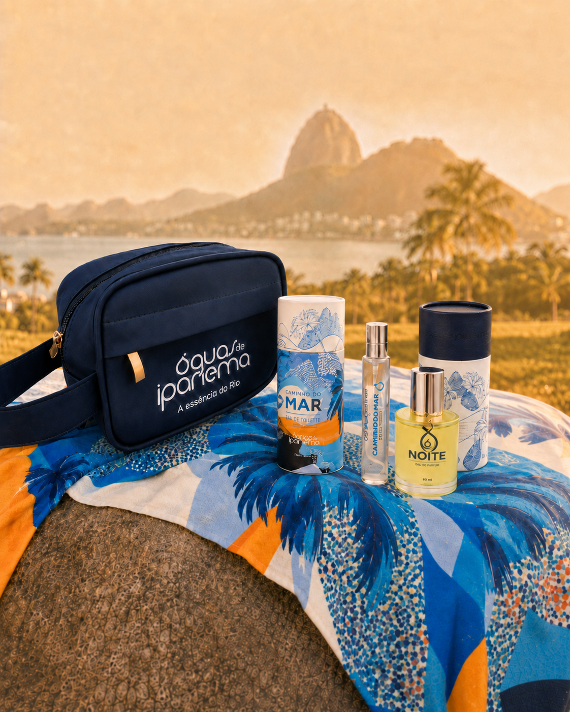 KIT Pais: Necessaire + Óleo Noite + Caminho do Mar + Caneta Eau de Toilette Caminho do Mar